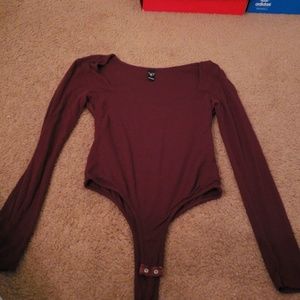 Burgundy body suit